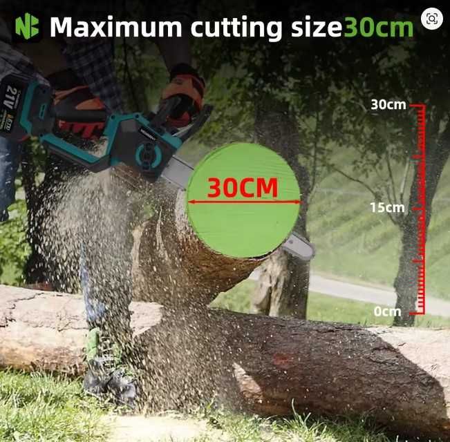 Motosserra Elétrica Recarregável 12" 3000W c/ Mala