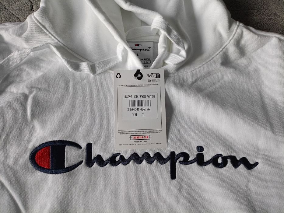 Bluza Champion biała z kapturem nowa L