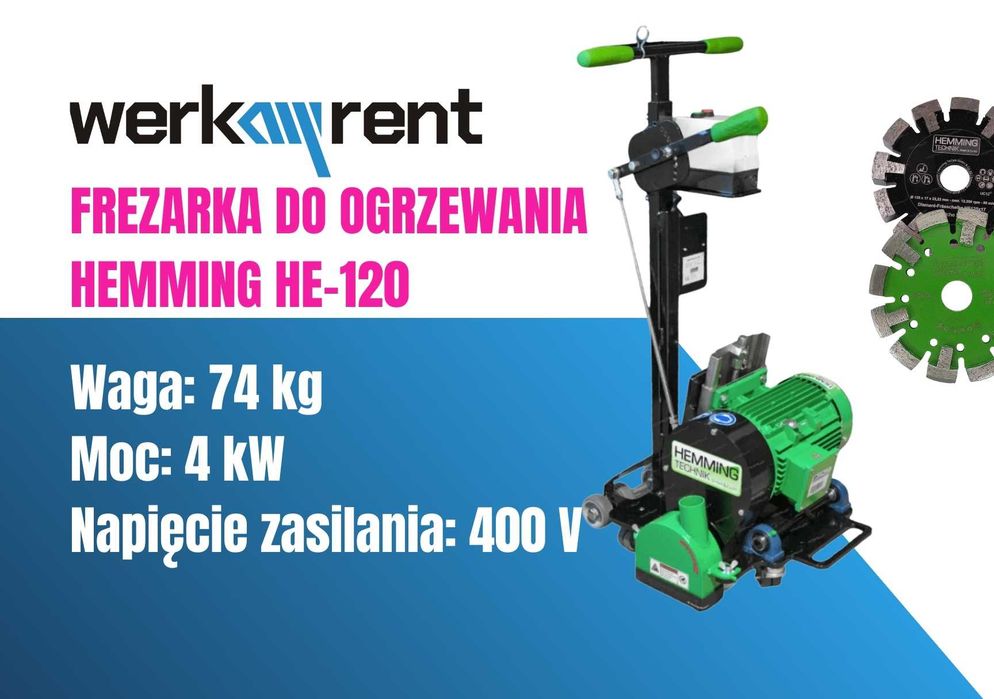 WYNAJEM Frezarka do ogrzewania podłogowego | Frezarka do rowków | 400V