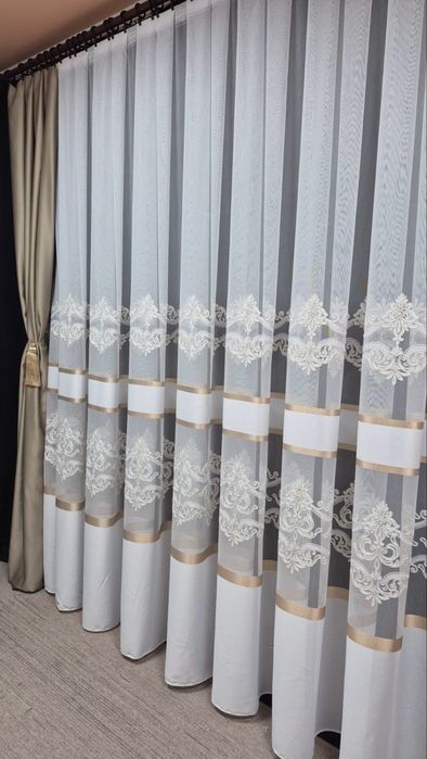 Тюль бамбук корони полоска штори петек мармур буклє льон шифон