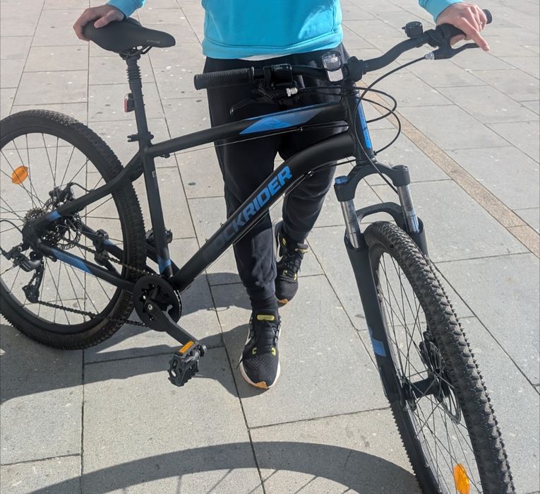 Bicicleta Rockrider Cinzento e Azul - Decathlon