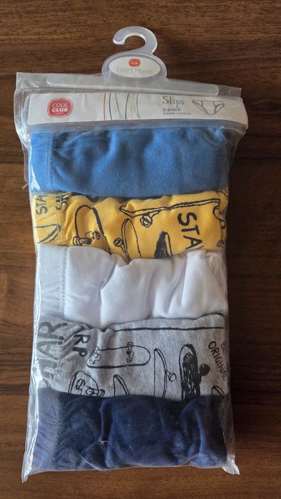 Nowe slipy 5 pack 170/176 cm Cool Club