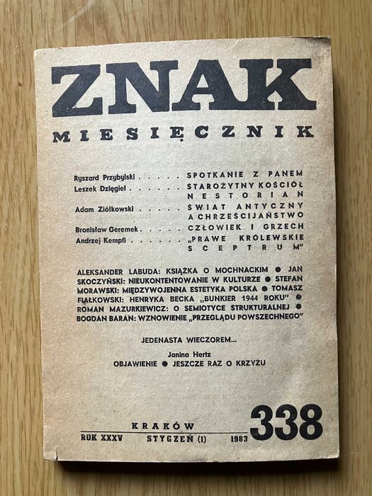 Znak Miesięcznik nr 338 styczeń 1983