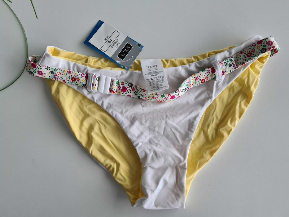 2in1 NEXT dół od bikini w kolorrze białym/żółtym w rozmiarze 38