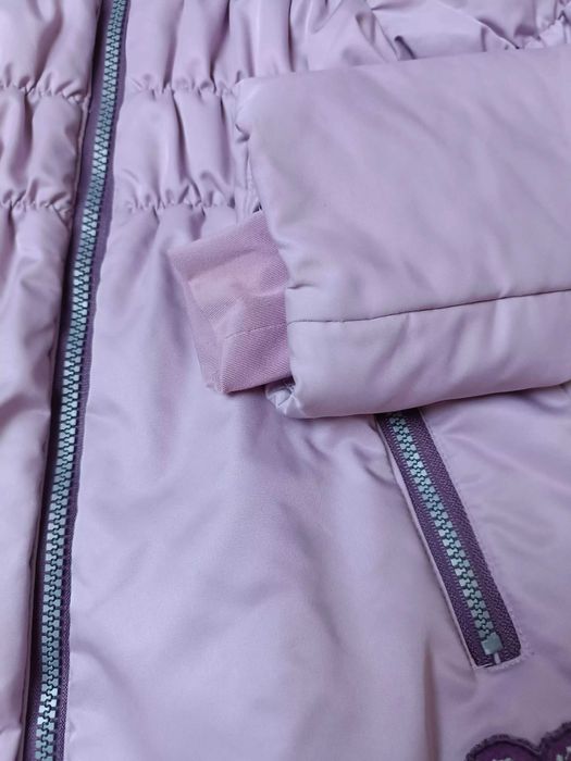 Płaszczyk przejściowy ocieplany suwak kieszenie kaptur 'Creamie' 104