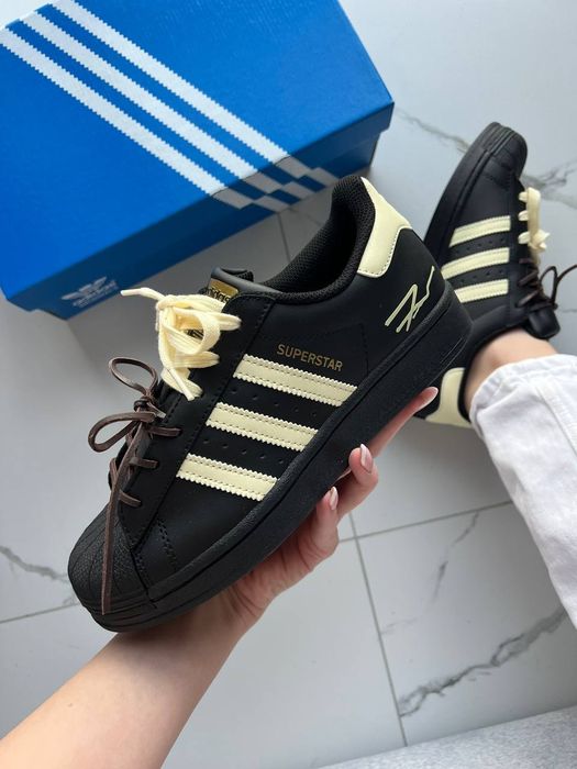 Adidas Superstar Custom Laces Black Yellow