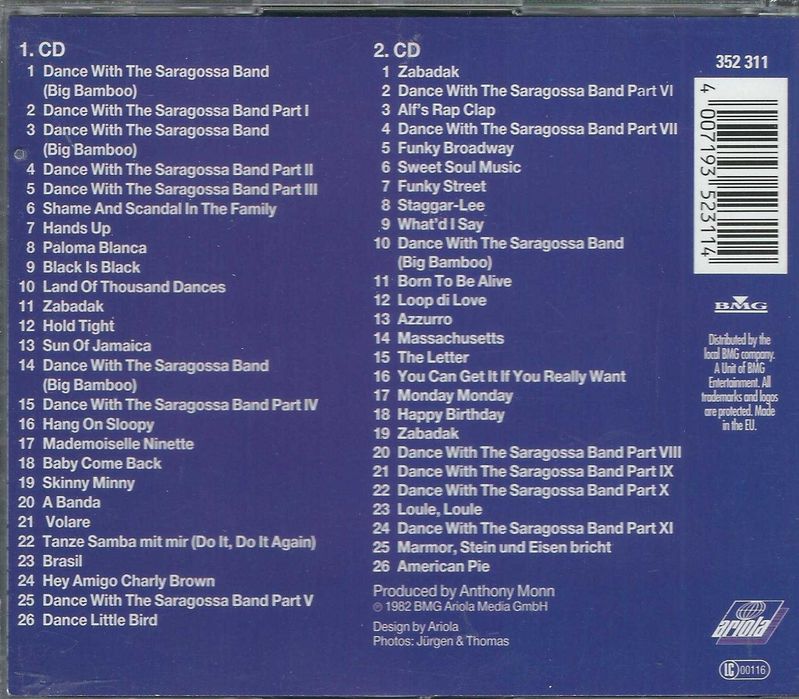2 CD Saragossa Band - Das Totale Za Za Zabadak (1991) (Ariola)
