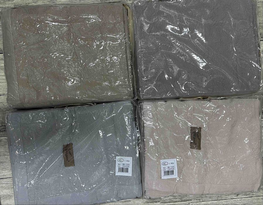 Натуральне бавовняні котонові накидки-покривала "Трояндочки" Koloco!