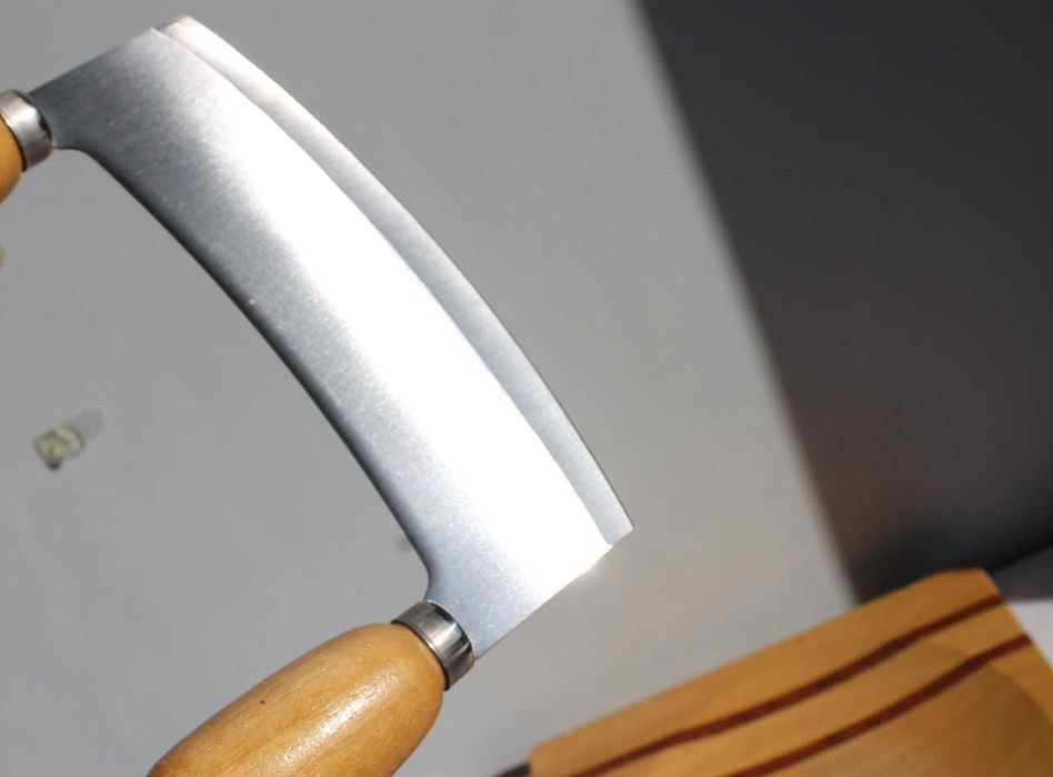 Siekacz Tasak do ziół Nóż kołyska Deska drewniana Komplet NRD PRL