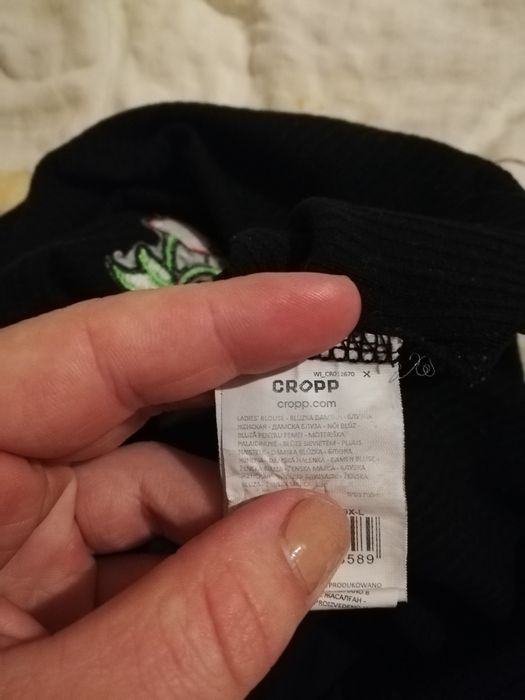 Czarna bluzka top wiśnia czereśnia