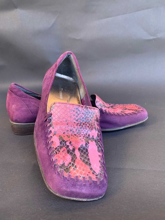 skórzane fioletowe mokasyny, rozm 38,5, Enzo Angiolini