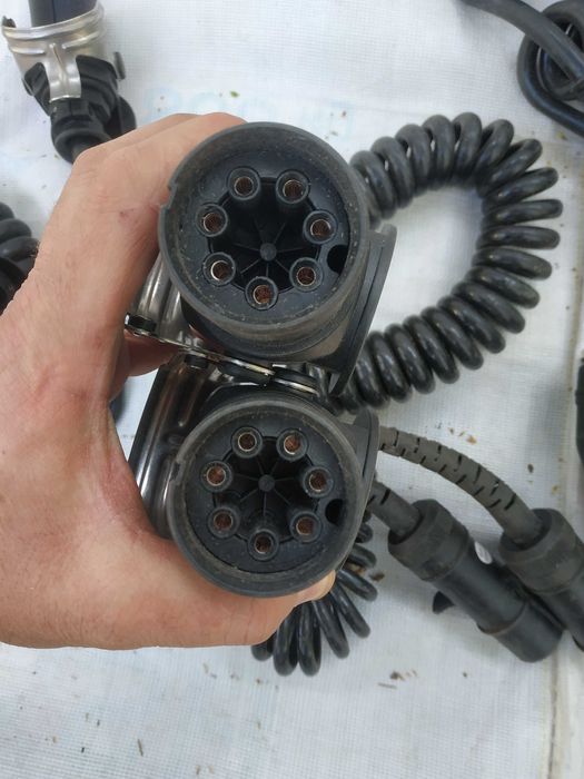 Kabel przewód spiralny do naczepy EBS ABS RÓŻNE wtyczka przejściówka powietrza elektryczny