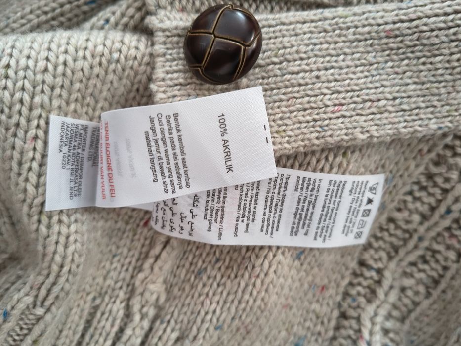 Sweter męski rozpinany , gruby splot