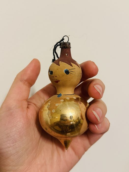 Bombka stara prl agatka basia jak jas i malgosia zlota stara kolekcja