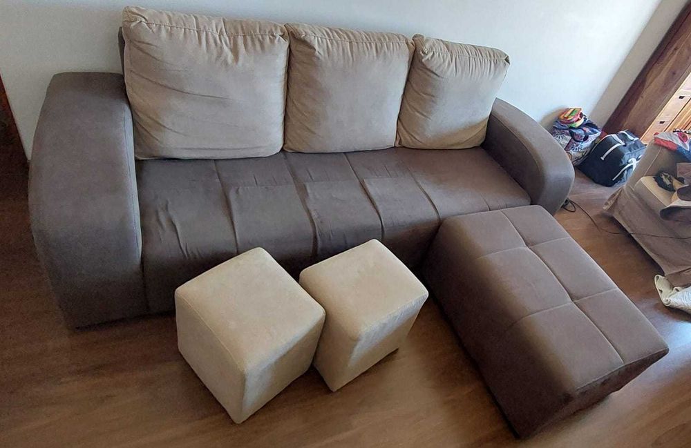 Sofá 3lugares  chaise longue amovível