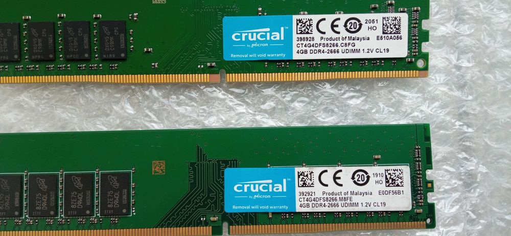 Оперативная память Crucial 4GB-4GB/DDR4/2666Mhz(8GB)