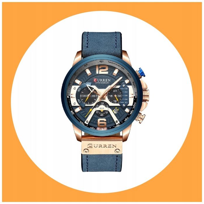 Curren Elegancki Zegarek Męski Datownik Chronograf