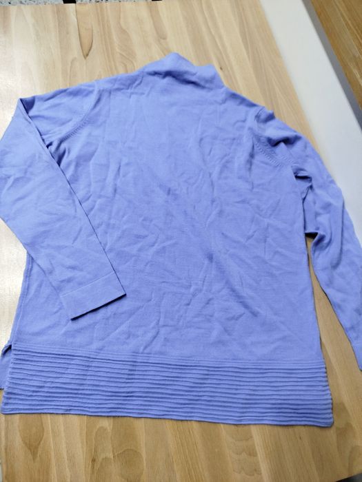 Sweter damski golf niebiesko lawendowy guziki Gant L