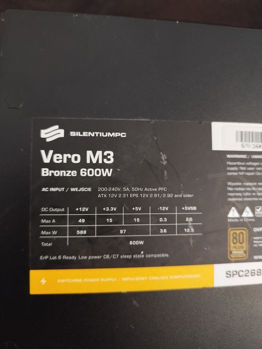Zasilacz Vero m3 600W