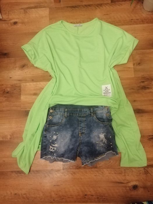 Tunika/bluzka zielona neon oversize