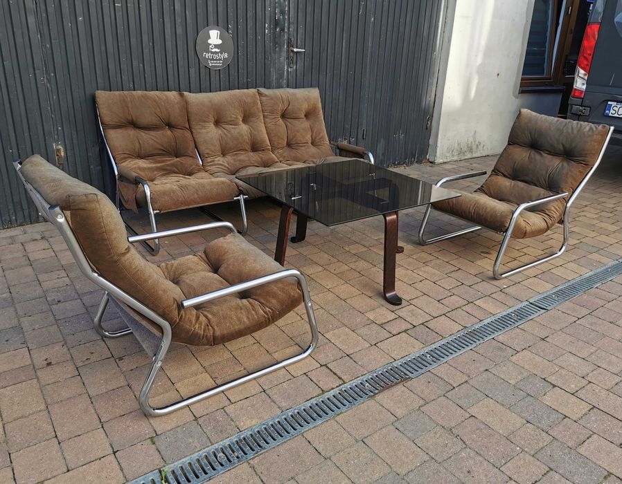Sofa + 2x fotel proj. Gillis Lundgren dla IKEA, Szwecja '70, Vintage