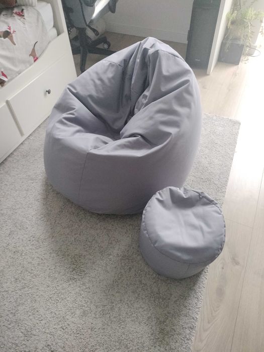 Pufa fotel z podnóżkiem
