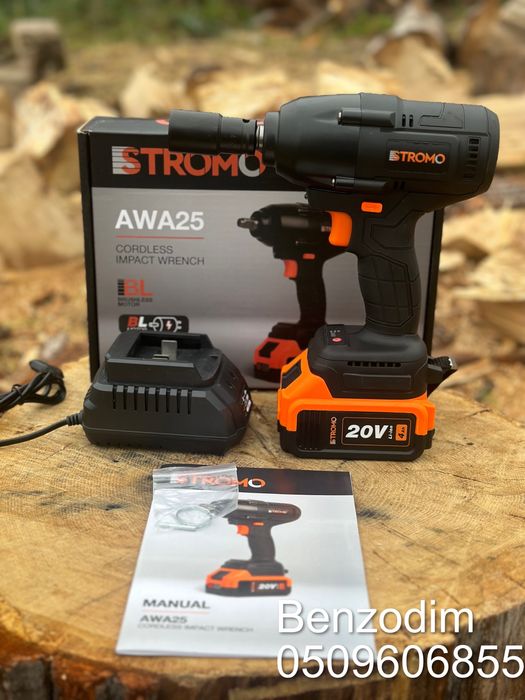 Потужний акумуляторний гайковерт Stromo AWA 25 680Нм безщітковий