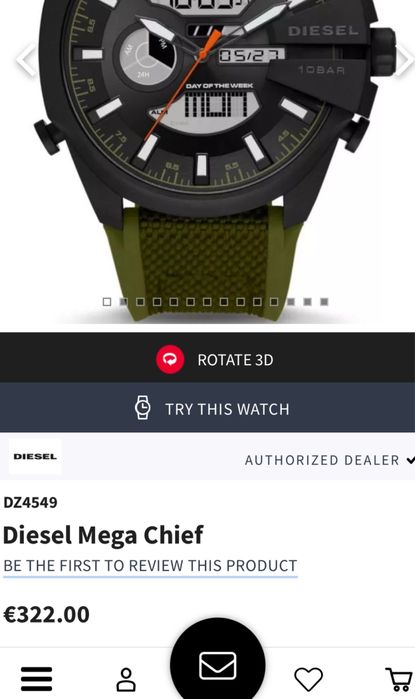 -60% Diesel Mega Chief DZ4549 годинник хакі хаки часы мужские большие