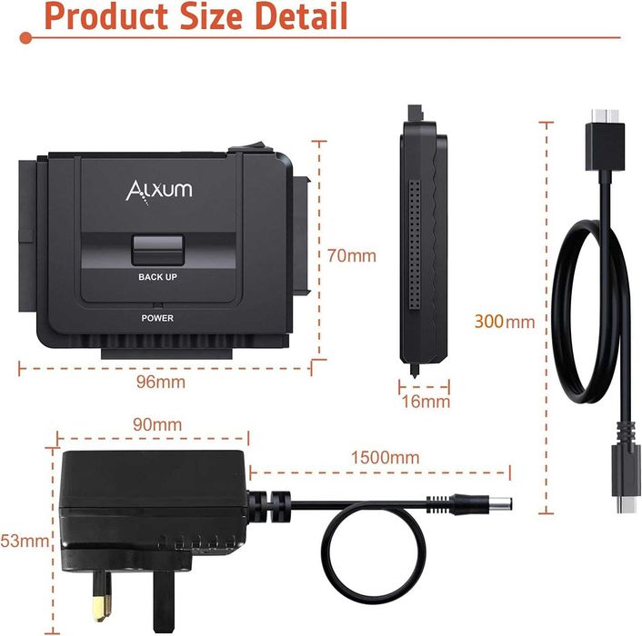 Adapter dysku twardego z zasilaczem ALXUM