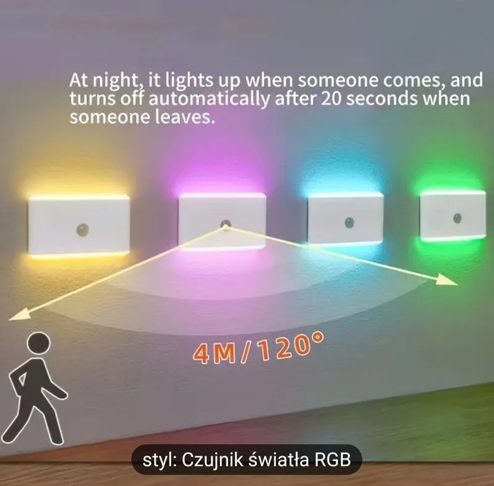 Lampka LED z Czujnikiem ruchu i zmierzchu nocna