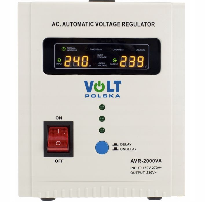 Стабілізатор мережевої напруги 2 кВт Volt Polska AVR 2000 VA 2000 Вт