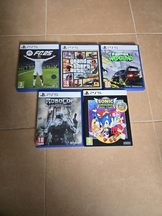 Jogos para consola sony playstation 5 / ps5 - Fifa 25 , Gta v , Need for speed , Robocop , Sonic