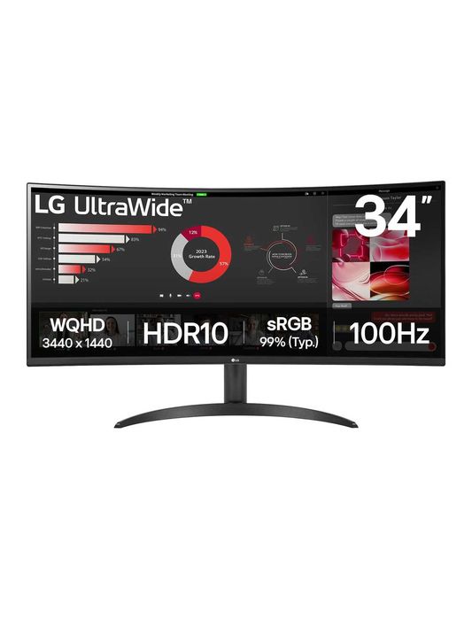 Monitor LG UltraWide 34WR50QK-B 34" 3440x1440px 100Hz Curved | Nowy!