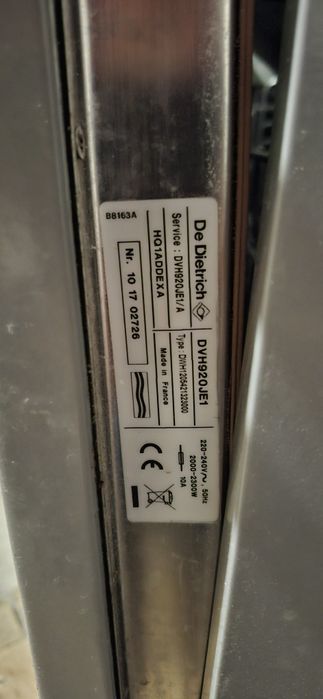 Máquina lavar louça de encastre De Dietrich