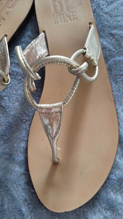 Złote klapki eko skórka BP zone