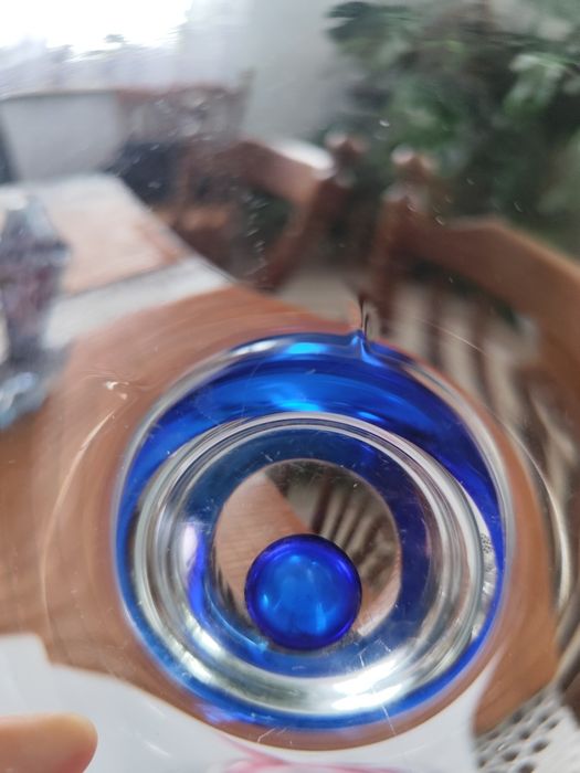 Czeskie szkło koszyczek i patera Chribska