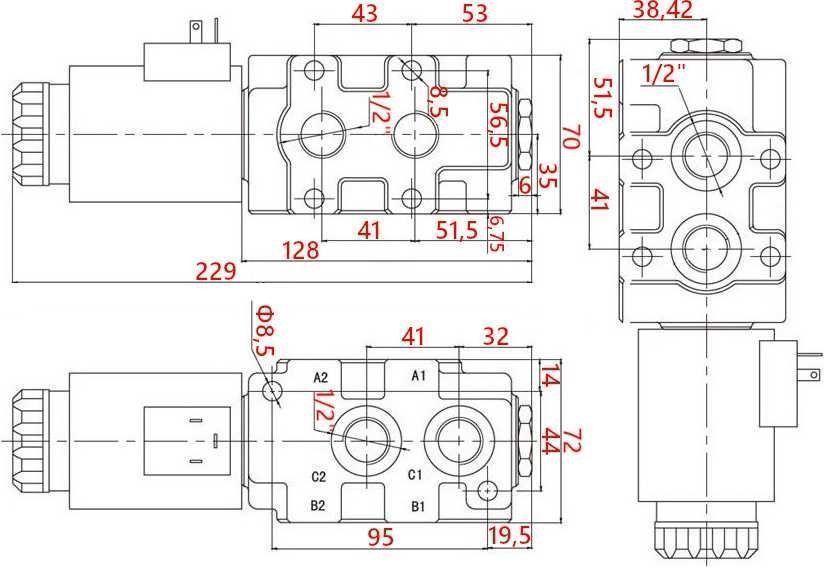 Rozdzielacz 80L JOYSTICK Zestaw 3 SEK TURA Zatrzask [8488]