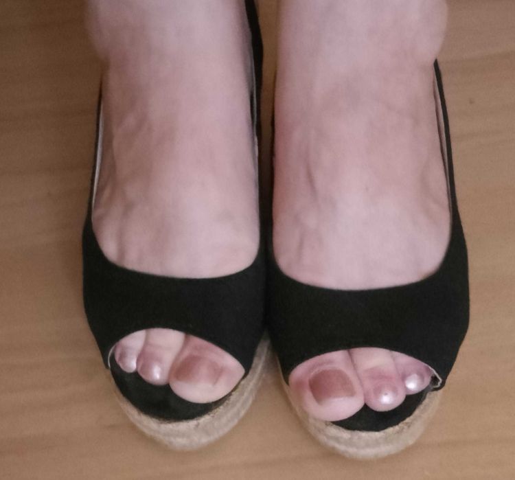 sandały czarne espandryle koturny 36