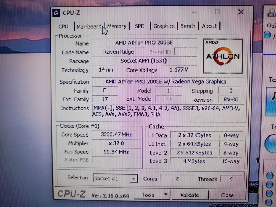 Lenovo Thinkcentre M715Q AMD Athlon Pro 200GE DDR4 4GB SSD 256GB Wi-Fi