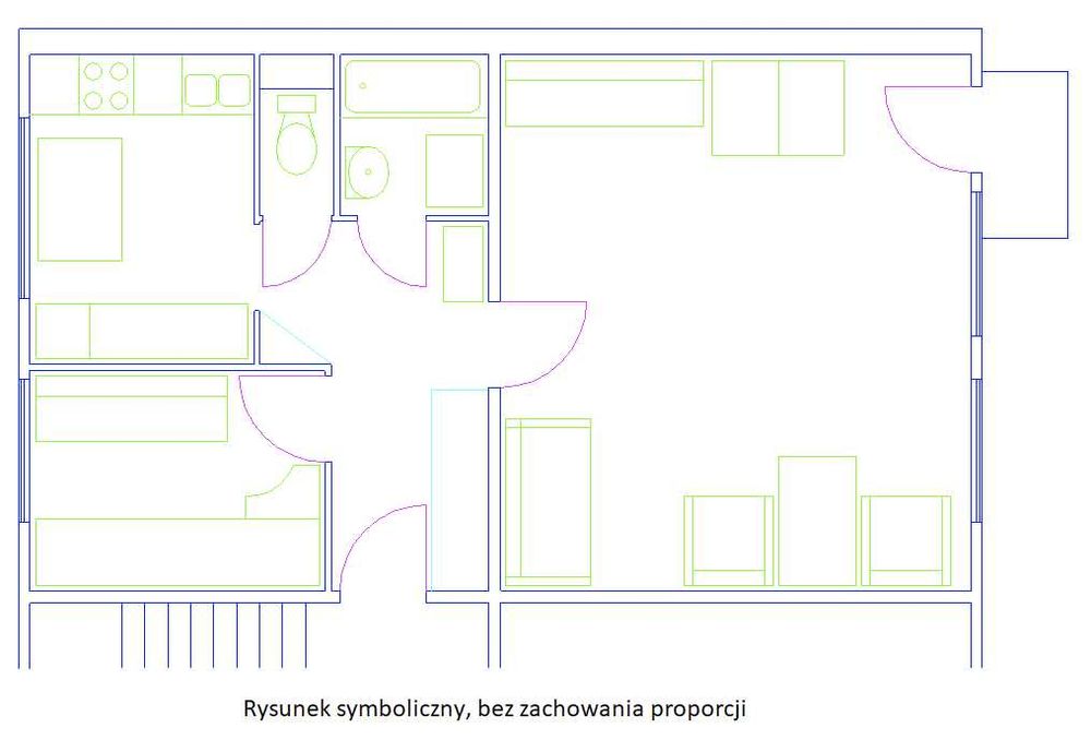 Do sprzedania mieszkanie w Tarnobrzegu, M. Dąbrowskiej, 48m2, 2 pokoje