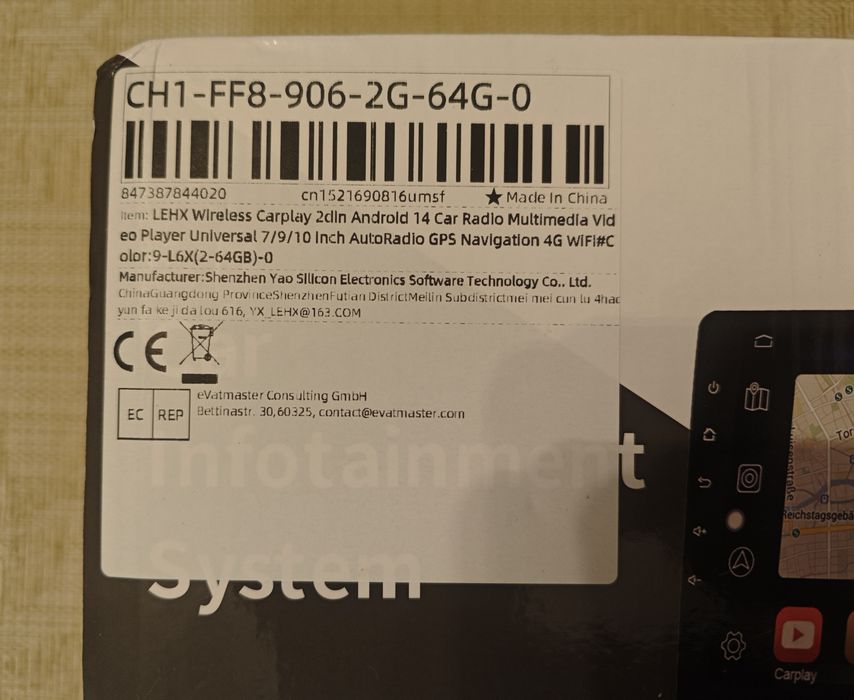 LEHX central multimedia automativo 2 din android 14