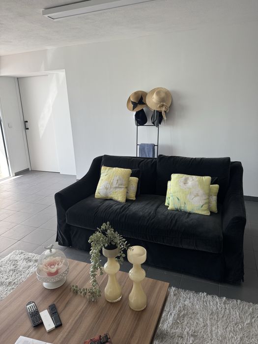Sofa cama 2 lugares cinzento escuro veludo Ikea Farlov 2019