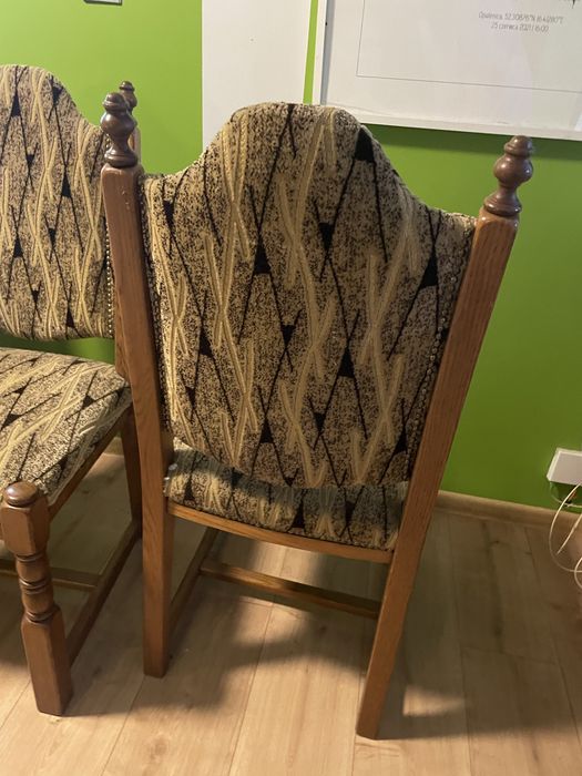 Stół dębowy rozkładany + 5 krzeseł ottensarndt 130/224 x 87