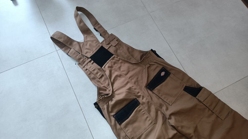 DICKIES Spodnie Robocze na szelkach Ogrodniczki carhartt roz 58 brąz