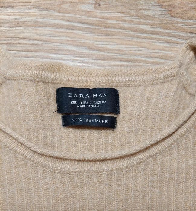 Sweter 100% kaszmir kawa z mlekiem beżowy