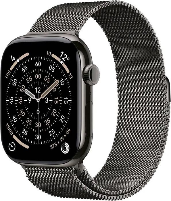 Офіційні Apple Watch Series 11 GPS + Cellular 46 mm Slate Titanium Case with Slate Milanese Loop - M/L (MFD44RK/A)