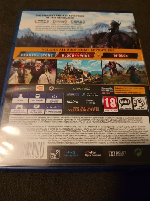 Wiedźmin 3 Dziki Gon ps4  stan idealny dubbing pl polecam