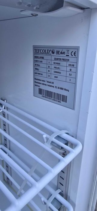 Zamrażarka, witryna szafa mroźnicza Tefcold mała nablatowa przeszklona UF50G
