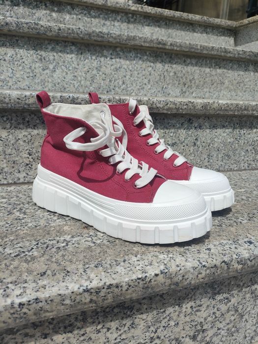 Buty damskie trampki Azarey 38 biało czerwone