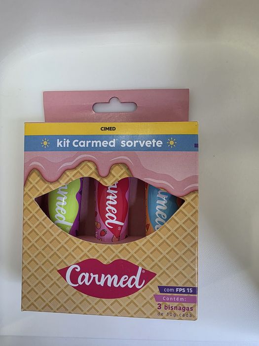 Kit 3 batons  Sorvete Carmed, originais Brasil